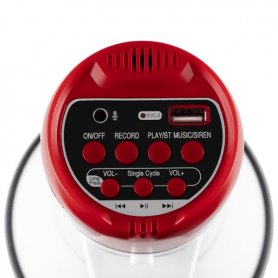 Megafon dengan sirene 50W + Bluetooth dengan jangkauan 500m - mendukung USB / kartu SD + Rekaman