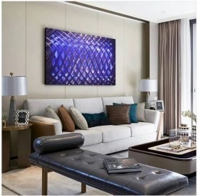 Arte de metal para parede 3D - LED controle remoto de mudança de cor RGB retroiluminado - FUTURE 50x100cm