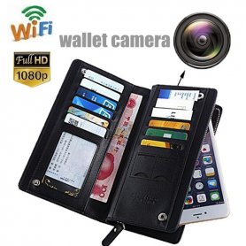 מצלמת ריגול ארנק מוסתרת עם WiFi + FULL HD 1080P + זיהוי תנועה