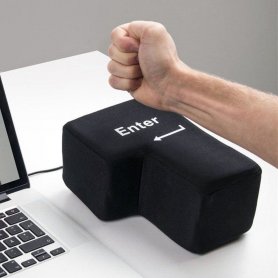 Enter key pillow button - giant big anti stress cushion (connection via USB to PC)