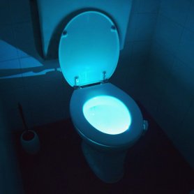 Luz de la taza del inodoro: luz de asiento de noche LED para iluminación de wc de colores con sensor de movimiento