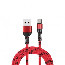 USB Type C - USB cable for mobile phone in Bamboo design and 1 m length