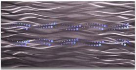 لوحات جدارية - معدن ثلاثي الأبعاد (ألمنيوم) - إضاءة LED خلفية RGB 20 لون - موجات 50 × 100 سم