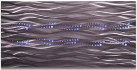 Pinturas murais - Metal 3D (alumínio) - RGB retroiluminado por LED 20 cores - Ondas 50x100cm