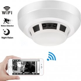 Telecamera rilevatore di fumo Wifi + FULL HD con IR vicino a LED