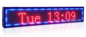 Panneau d'information LED avec support de 7 couleurs - 51 cm x 15 cm