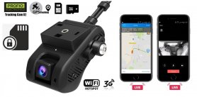 Cameră auto dublă cu monitorizare la distanță - PROFIO X2 + SIM / Micro SD blocare + alarmă vibrație + aplicație de urmărire live.