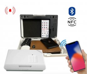 Kotak kunci brankas mini untuk uang dan barang berharga - Brankas portabel dengan alarm (aplikasi seluler) - UpLock Evolution