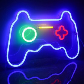 Neonsko svjetlo LED logo na zidu - GAMEPAD