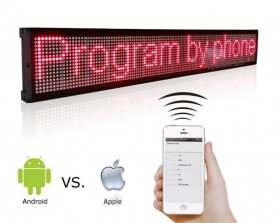 LED-skærm til butikker - Rød, med WiFi - iOS / Android - 101 cm bredde