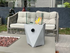 Tischfeuerschale für Propangasbombe - Mini-Tisch-Heizstrahler - LUKO (44x25x25cm)