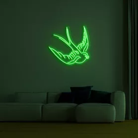 3D LED logo neon sign on the wall Dove 75 cm