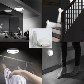 Luce rotonda a LED con batteria Li-on + sensore di movimento