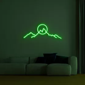 Light LED neon sign on the wall 3D - MOUNTAINS 75 cm