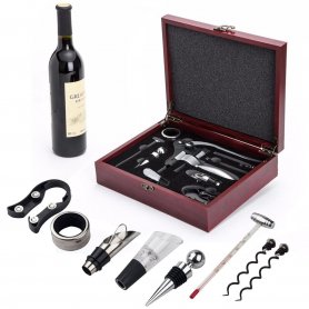 Coffret luxueux en bois avec set de vin