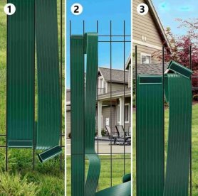 Tieniace pasy ohybné lamely na plot plastové - PVC vypln na plot šírka 4,7cmx50m - zelené