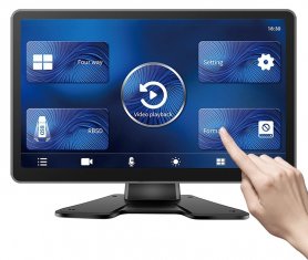 Monitor de pantalla táctil de 9 "+ grabación en tarjeta micro SD (hasta 256 GB) para 4 cámaras de marcha atrás