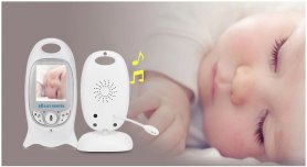 Video babymonitor - 2 "LCD + barnepike-kamera med 8x IR-LED og toveiskommunikasjon