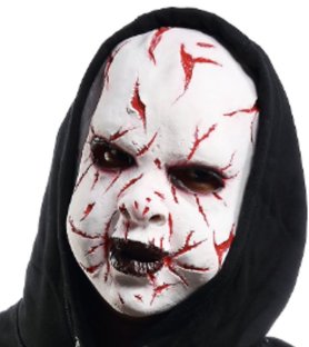 Vágott arc - baba arcmaszk - gyerekeknek és felnőtteknek Halloweenre vagy karneválra