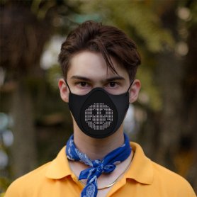 Интелигентна LED маска за лице като защитна маска - LED АНИМАЦИЯ (програмиране чрез смартфон iOS/Android)