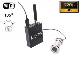 Door camera (peephole) na may 720P HD + 105° angle + WiFi DVR module para sa live transmission