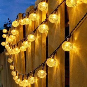 Guirnalda de luces solares para exterior - 100 bombillas LED alimentadas por energía solar - Iluminación LED para jardín - 12 m