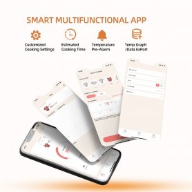 Termometr do mięsa - bezprzewodowy termometr do grillowania mięsa z bluetooth (aplikacja iOS/Android) do 30m
