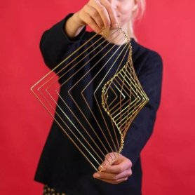 キネティックスピナーパズル スクエアウェーブ - キネティックメタルアートデコレーション
