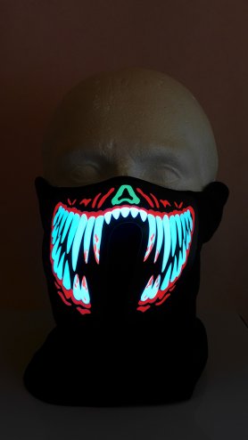 Rave maske za muškarce LED zubi - osjetljivi na zvuk