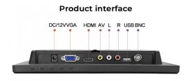 Οθόνη LCD 10,1" με εξωτερική είσοδο BNC + HDMI/VGA/AV/USB
