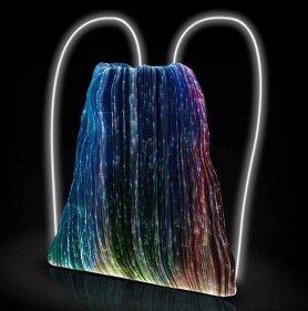 LED bag luminous - light up from optical fibers with control via app in SMARTPHONE