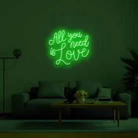Inscription lumineuse LED 3D ALL YOU NEED IS LOVE 50 cm