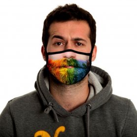 Lustige Gesichtsmaskenmode 3D - FARBIGER STUBBLE BEARD