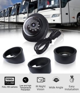 Camera xe buýt Mini DOME FULL HD với ống kính AHD 3,6mm + 10 đèn LED hồng ngoại tầm nhìn ban đêm + WDR