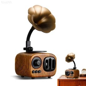Imitazzjoni retro tal-gramofon tar-radju Bluetooth b'Bluetooth + radju FM/AM/AUX/diska USB/Micro SD