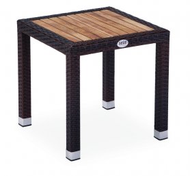 籐製ガーデンテーブル - 庭やバルコニー用の小さな会議用サイドテーブル