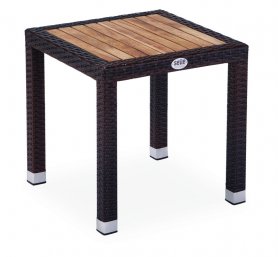 Table de jardin en rotin - Petite table d'appoint de conférence pour le jardin ou le balcon