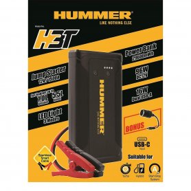 Автомобильный стартовый бокс до 7,0 л бензина + блок питания 8000 мАч + 2x USB + 1x microUSB + светодиодная подсветка - Hummer H3T