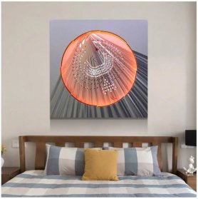 Pinturas 3D arte de parede de metal (alumínio) - LED RGB 20 cores - SWAN 50x50cm