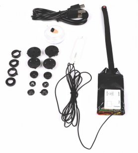Student SET - 8mm Mini WiFi P2P pinhole Full HD camera na may nakatutok sa text + Spy earpiece