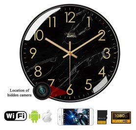 Wall clock spy camera WiFi / P2P with FULL HD + motion detection + Li-on battery