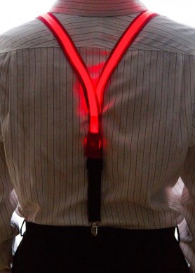 LED suspenders for men - red