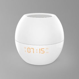 Jam alarm dengan speaker LED dan WiFi + Bluetooth (kompatibel dengan Alexa)