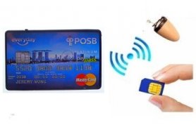 Spy earpiece na may bluetooth 5W amplifier + SIM (sa hugis ng isang credit card)