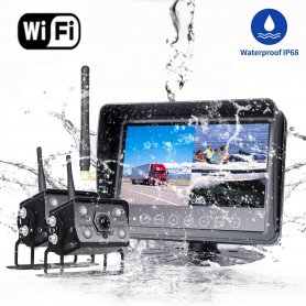 Waterdichte camera SET met AHD voor boot/jacht/boot/machine/auto - 7" LCD monitor + 2x WiFi camera's