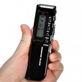 Perekam audio Dictaphone MP3 dengan fungsi VOR untuk baterai 2x AAA + memori 16GB