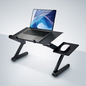 Laptop stand with mouse platform from METAL + ADJUSTABLE LEGS