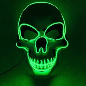 Mască LED SKULL - verde