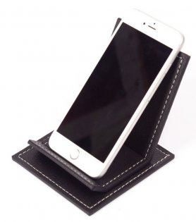 Support mobile - support en cuir de luxe pour smartphone de couleur noire