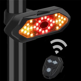 Feu arrière pour vélo avec clignotants sans fil avec 32 LED + effet sonore 120 dB